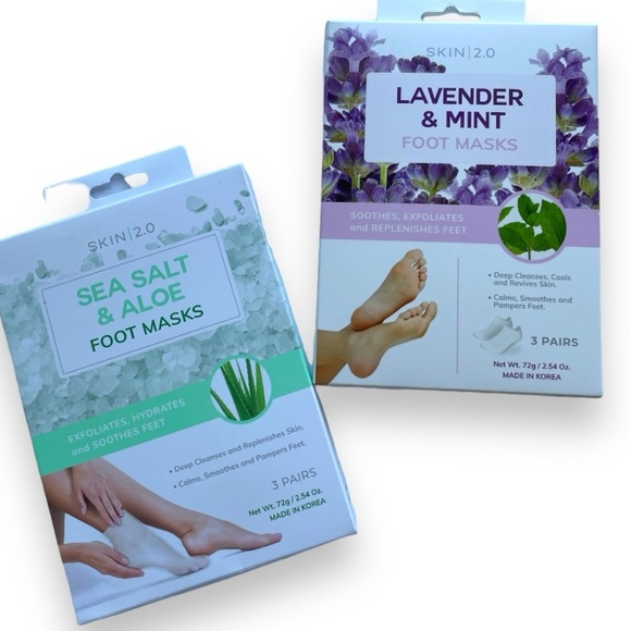 2 Boxes Foot Mask Sea Salt Aloe Lavender Mint - Picture 1 of 5